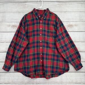 Polo Ralph Lauren Plaid Button Down Shirt Mens 3XB Red Blue Yellow Big & Tall